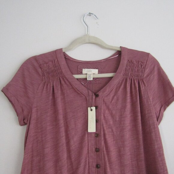Cupio Top Small Pink Boho Tunic Casual Relaxed - Picture 2 of 10